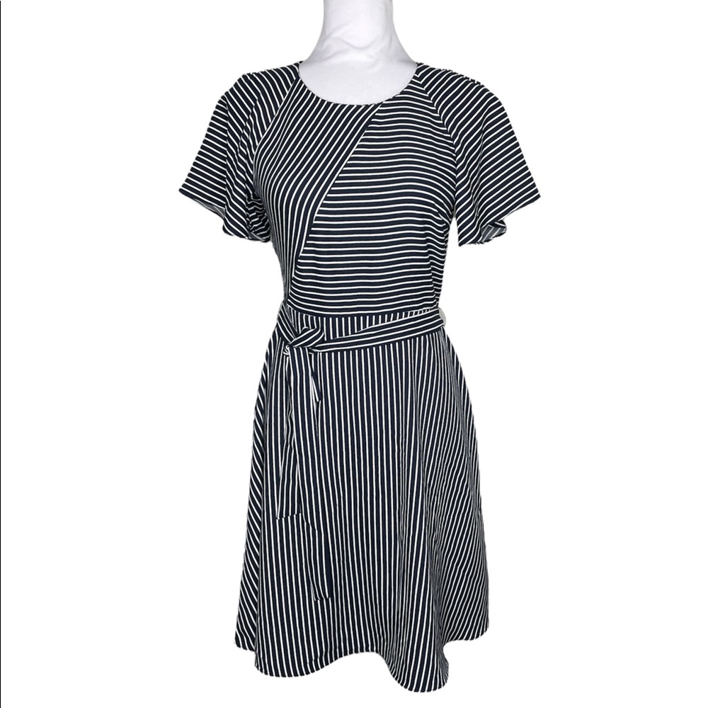 Banana Republic Factory Dark Navy and White Striped Dress NWT Size 0